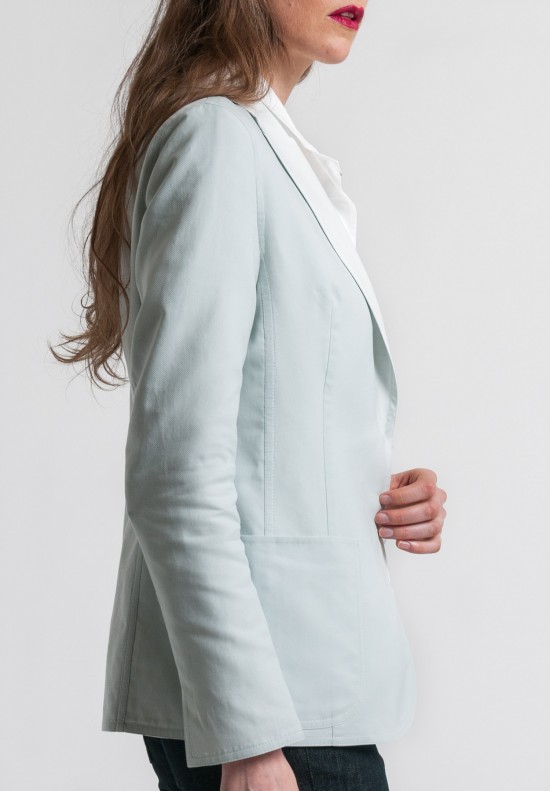 Akris Reversible Cotton Inesse Jacket in Iceman/Cremello