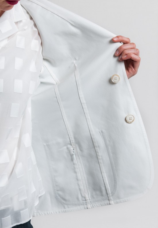 Akris Reversible Cotton Inesse Jacket in Iceman/Cremello