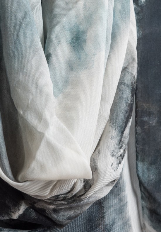 Benny Setti Modal/Cashmere Storm Print Scarf in Grey	