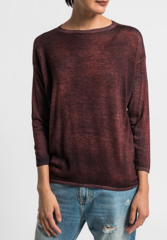 Avant Toi Lightweight Crew Neck Sweater in Canyon	