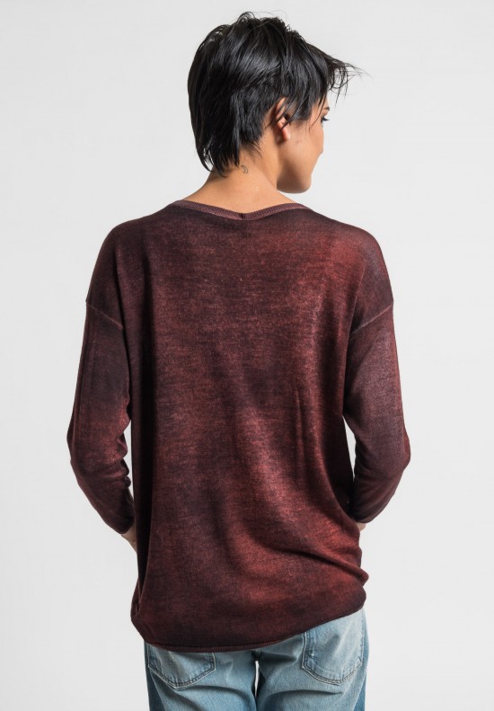 Avant Toi Lightweight Crew Neck Sweater in Canyon	