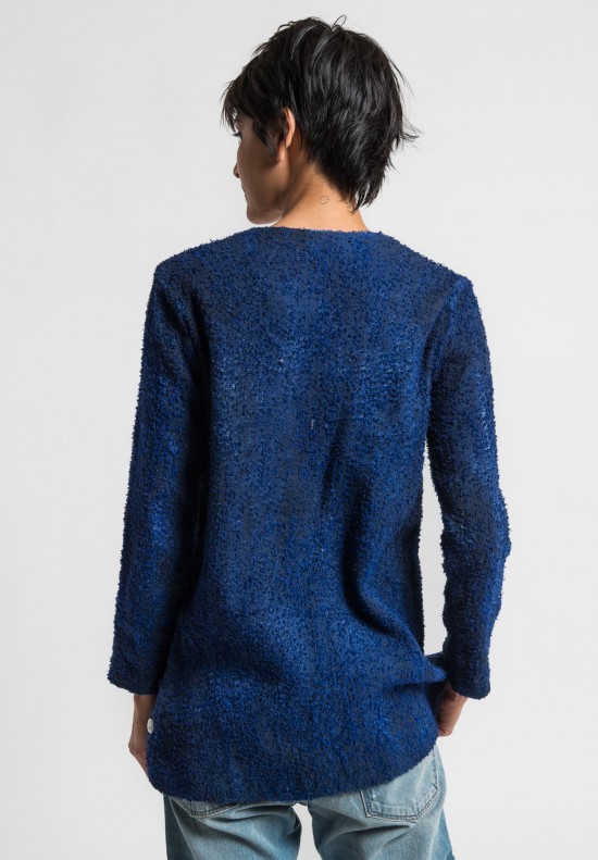 Avant Toi Linen/Cotton Boucle Collarless Jacket in China	