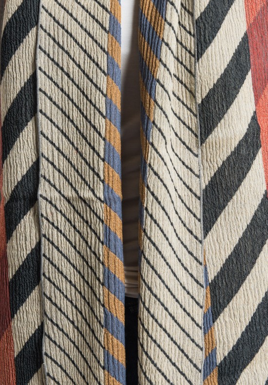 Nuno Wool Arrow Feathers Half-Size Scarf in Multi	
