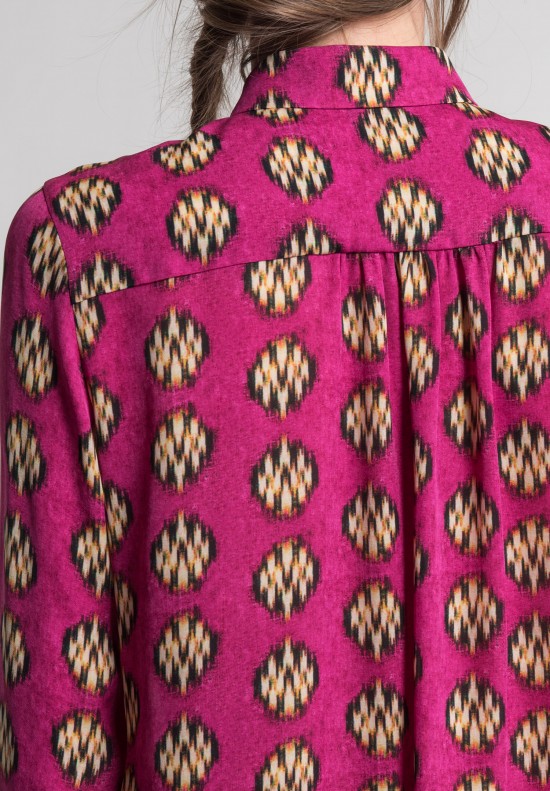 Etro Silk Ikat Print Shirt in Pink	