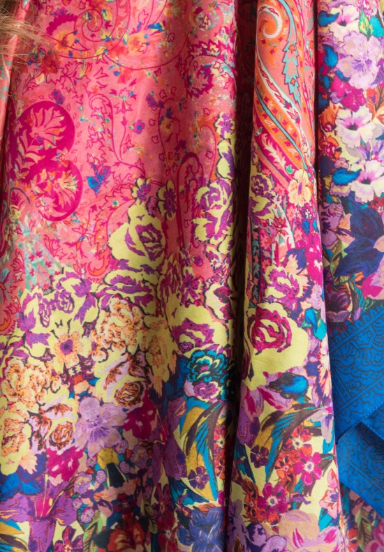 Etro Floral Scarf in Pink/Blue	