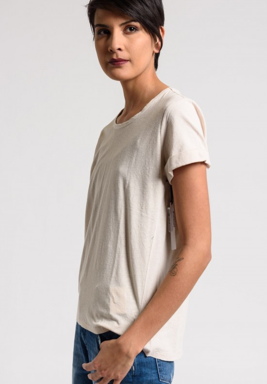 Paychi Guh Linen/Cotton Relaxed Baby Tee in Nude	