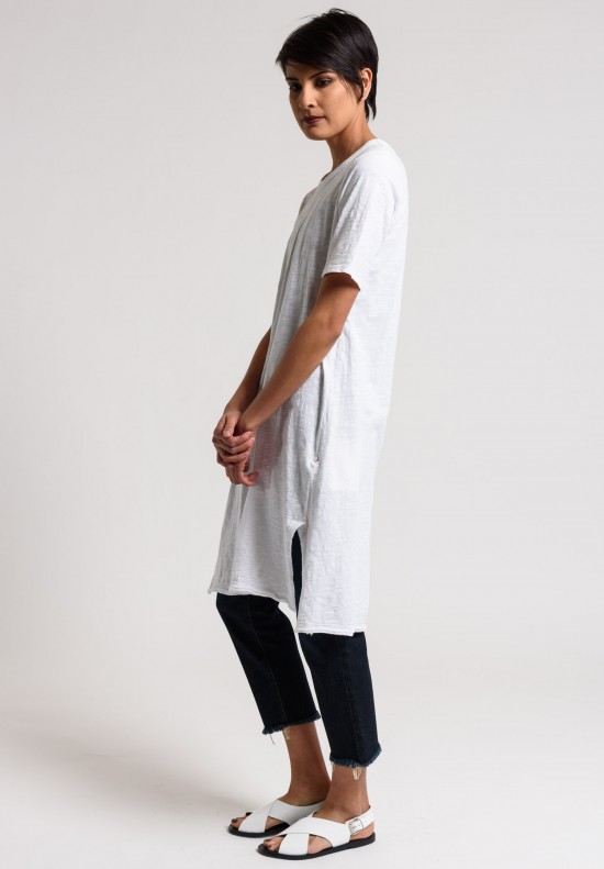 Wilt Elbow Sleeve Cut Out Hem Tunic Dress in White	