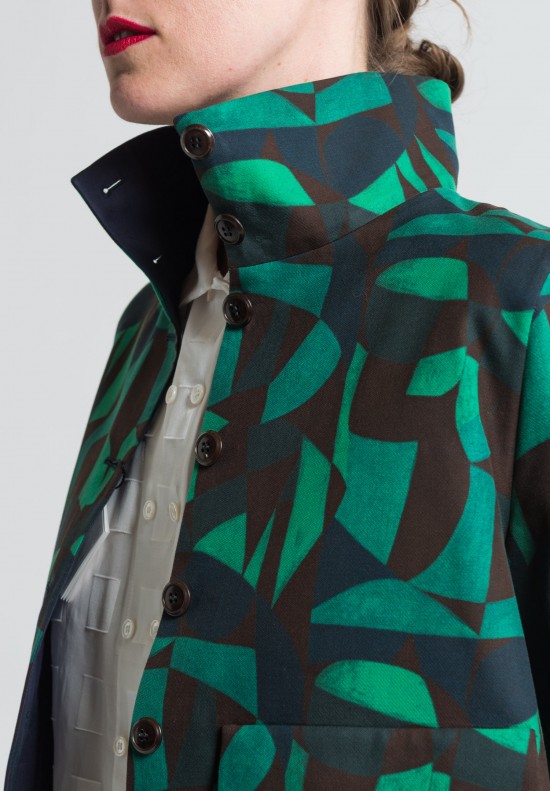 Akris Cotton Geometric Print Isidor Jacket in Multicolor	