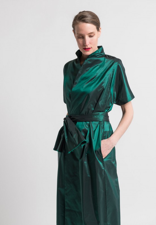 Daniela Gregis Long Silk Dress in Green	
