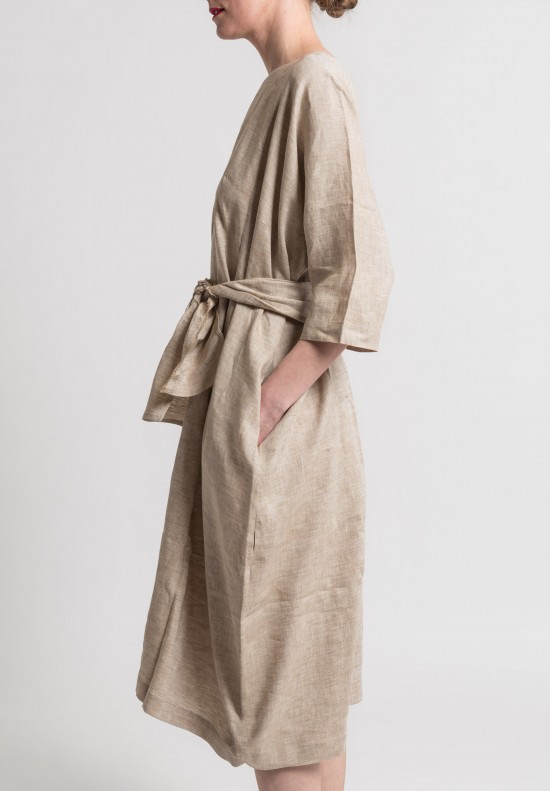 Daniela Gregis Oversized Linen Dress in Natural	