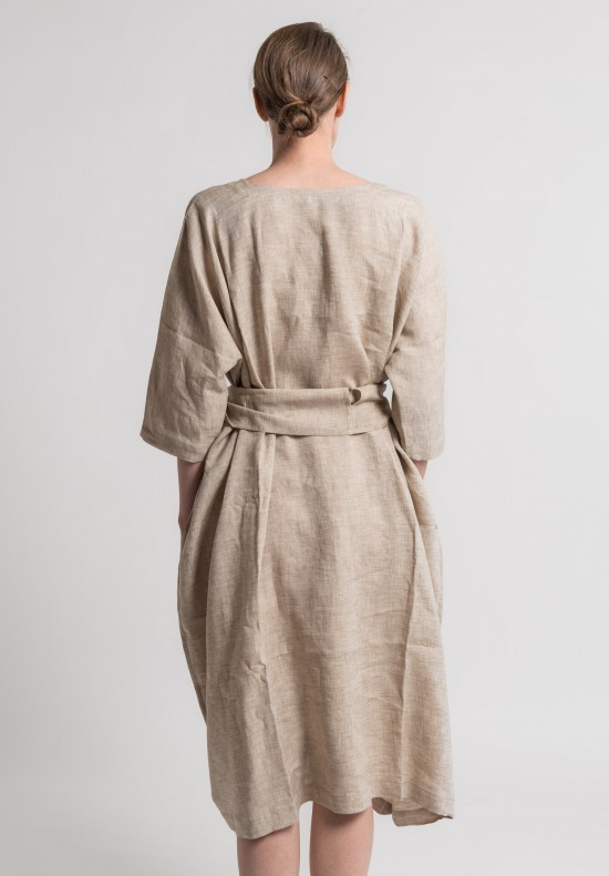 Daniela Gregis Oversized Linen Dress in Natural	