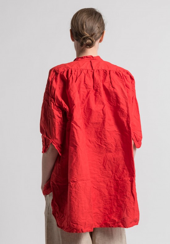 Daniela Gregis Washed Cotton Kora Top in Red	