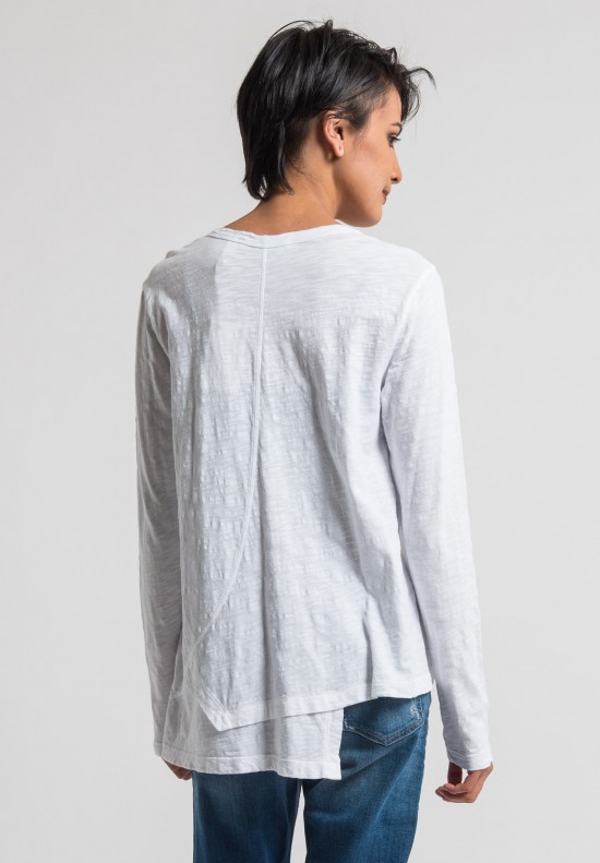 Wilt Shift Front Long Sleeve Tee in White	