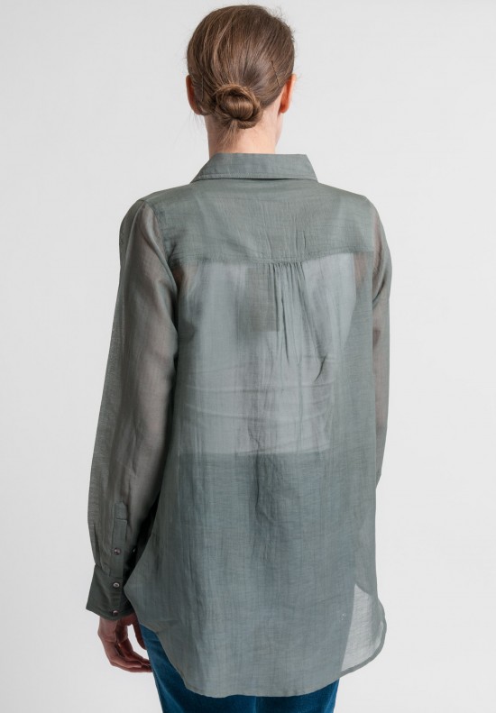 Nicholas K Cotton/Silk Ritz Drape Shirt in Granite