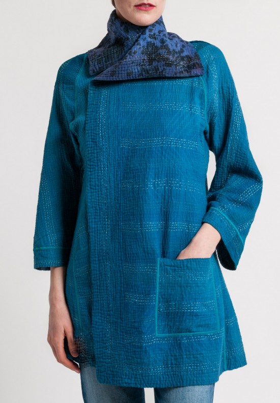 	Mieko Mintz Reversible Twilight Print Back Tuck Jacket in Blue