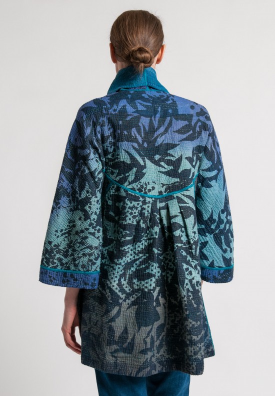 	Mieko Mintz Reversible Twilight Print Back Tuck Jacket in Blue