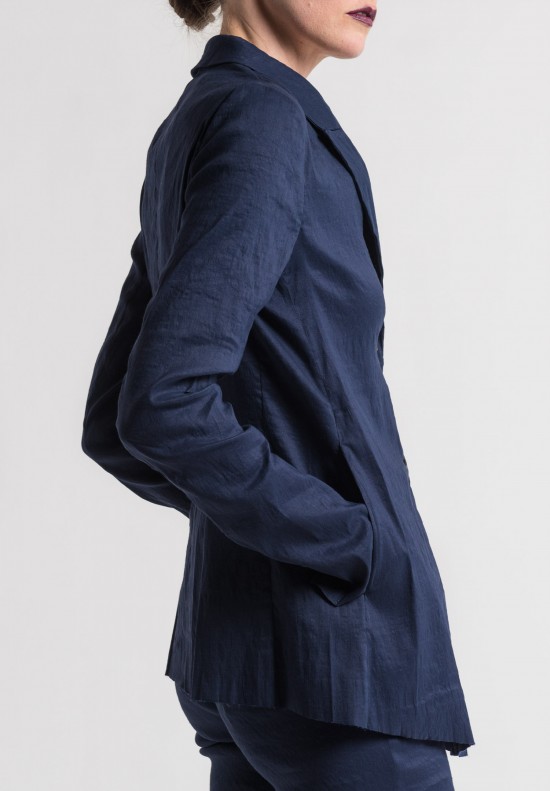 Uma Wang Stretch Linen Kwanza Jacket in Blue	