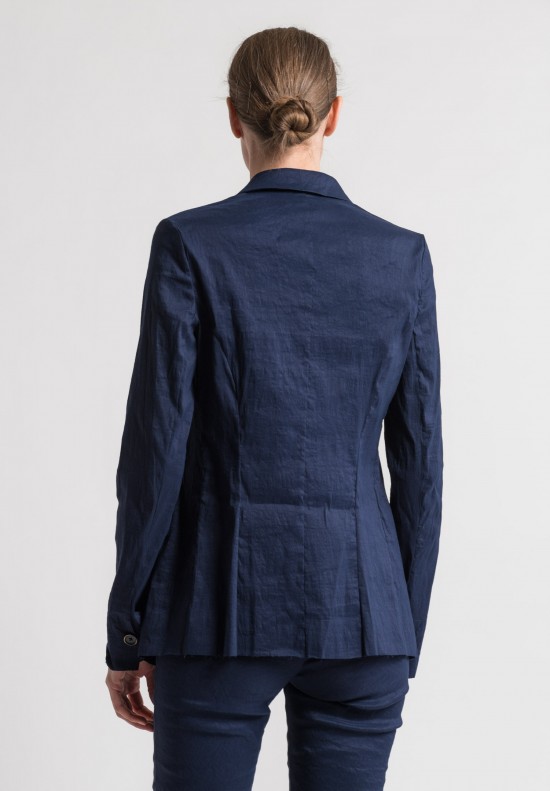 Uma Wang Stretch Linen Kwanza Jacket in Blue	