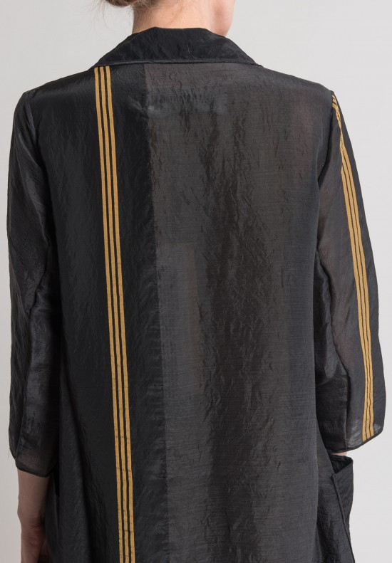 Uma Wang Chiamaka Stripe Jacket in Black/Mustard	