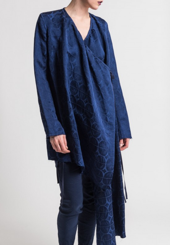 Uma Wang Jacquard Kunto Jacket in Blue	