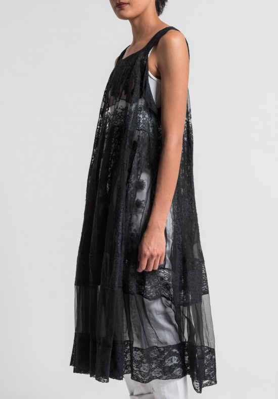 Marc Le Bihan Silk/Cotton Lace Dress in Black	