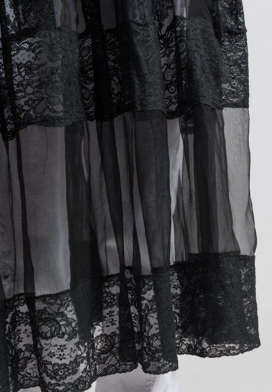 Marc Le Bihan Silk/Cotton Lace Dress in Black	