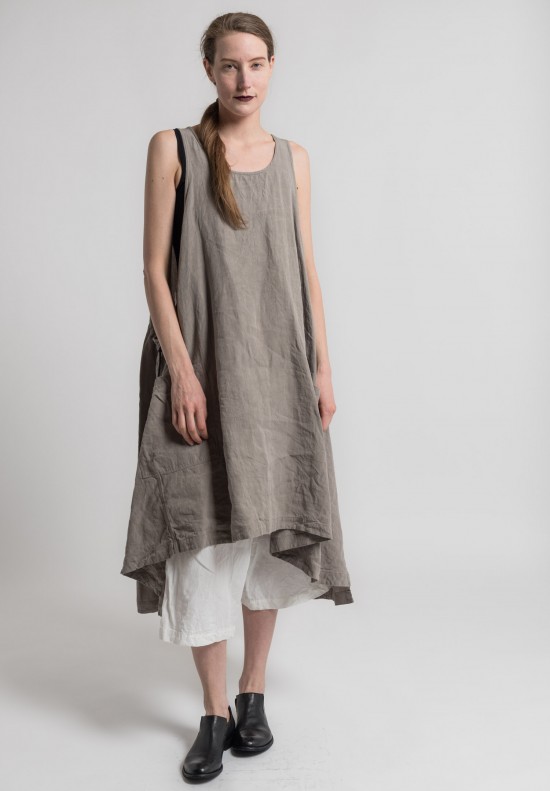 Rundholz Linen Oversized Sleeveless Dress in Desert	