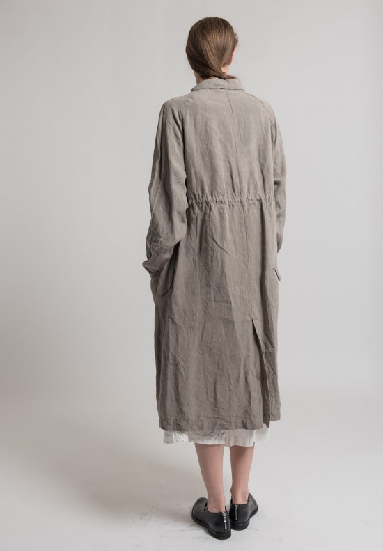 Rundholz Linen Oversize Long Jacket in Desert	