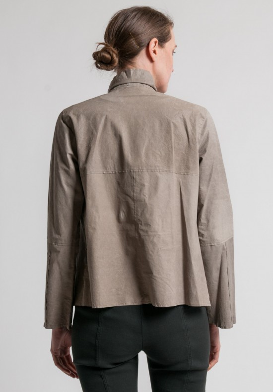 Annette Görtz Leather Vibi Jacket in Grey	