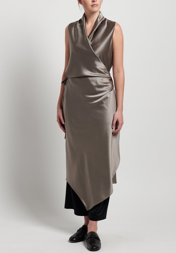 Peter Cohen 2-Layer Silk Victor Dress in Pewter