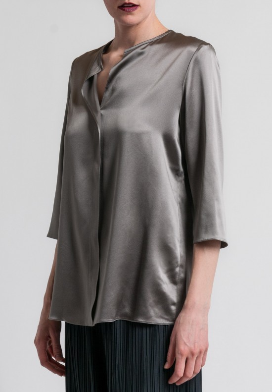 Peter Cohen Silk Blouse in Pewter