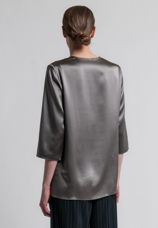 Peter Cohe Silk Blouse in Pewter