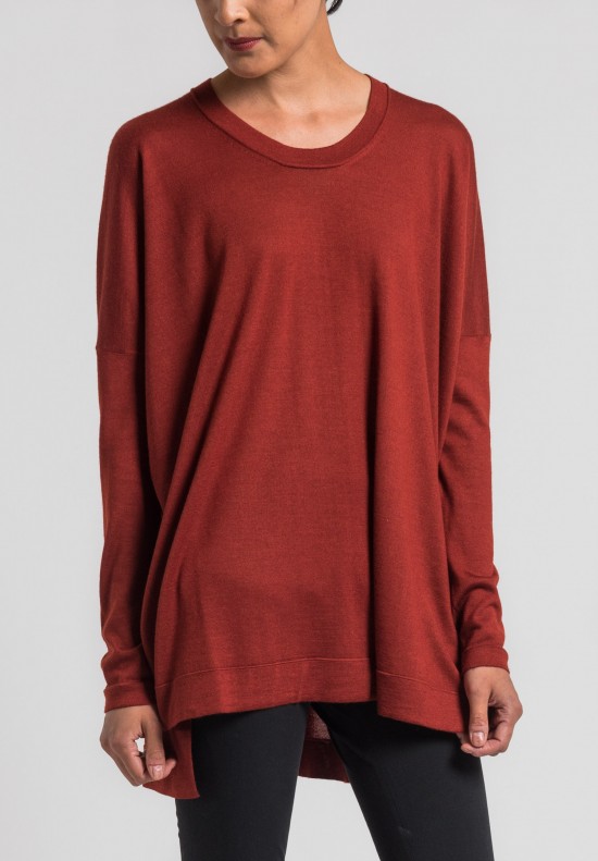 Urban Zen Cashmere/Silk Oversized Sweater in Brick Red	