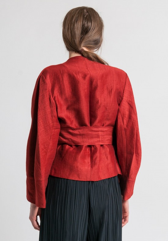 Urban Zen Kimono Jacket in Brick Red	