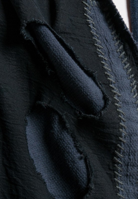 Kloshar Mixed Fabric Limited Edition Shawl in Blue/Grey	