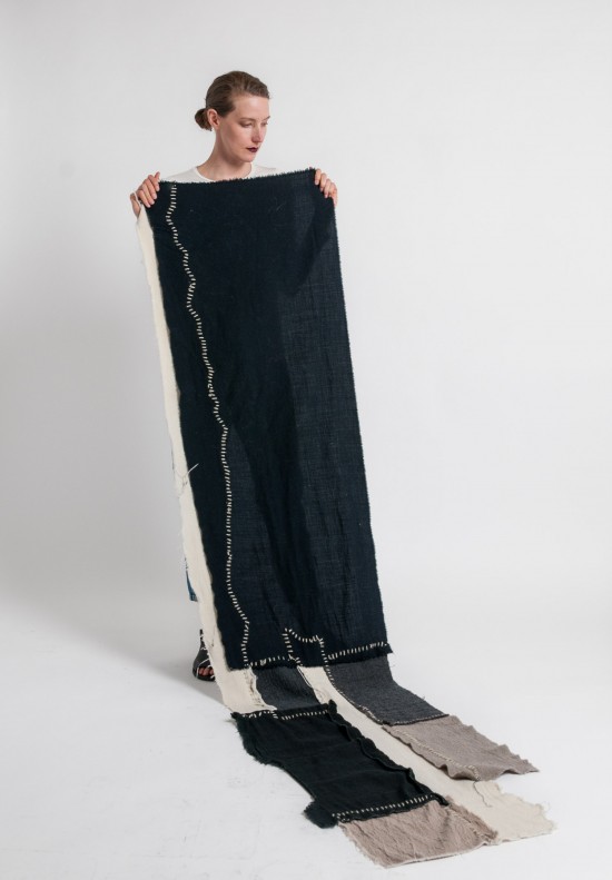 Kloshar Mixed Fabric Limited Edition Shawl in Black	