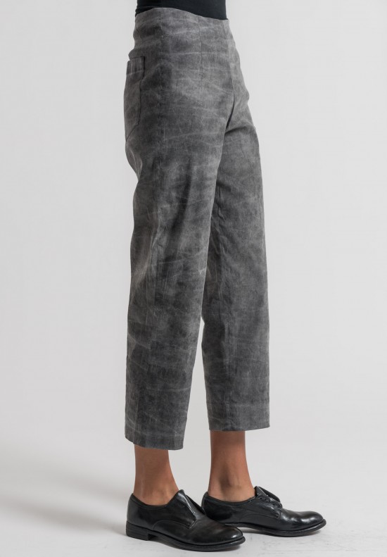 	Peter O. Mahler Cold Dyed Stretch Linen Pants in Grey