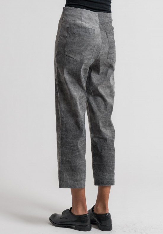 	Peter O. Mahler Cold Dyed Stretch Linen Pants in Grey