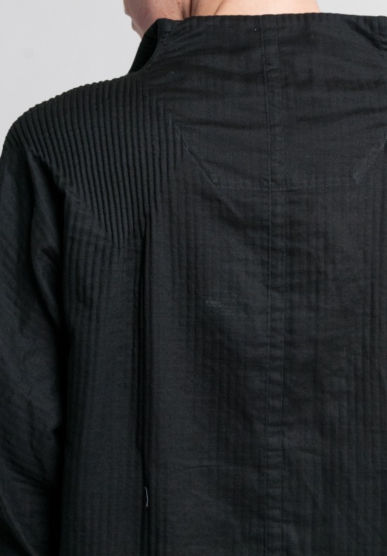 Issey Miyake Double Gauze Cotton Shirt in Black	