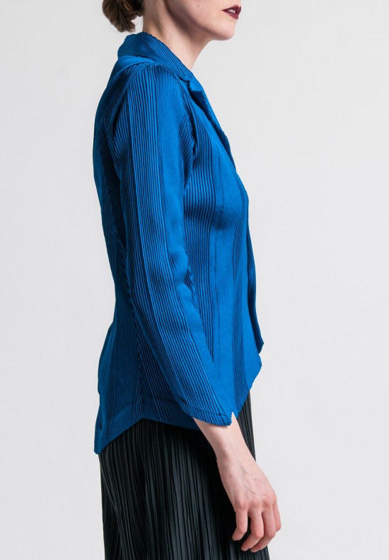 Issey Miyake Vertical Pleats Jacket in Blue	