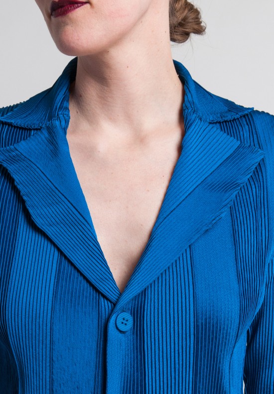Issey Miyake Vertical Pleats Jacket in Blue	