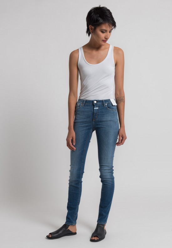 Closed Lizzy Mid Rise Skinny Jeans in Summer Mid Blue	