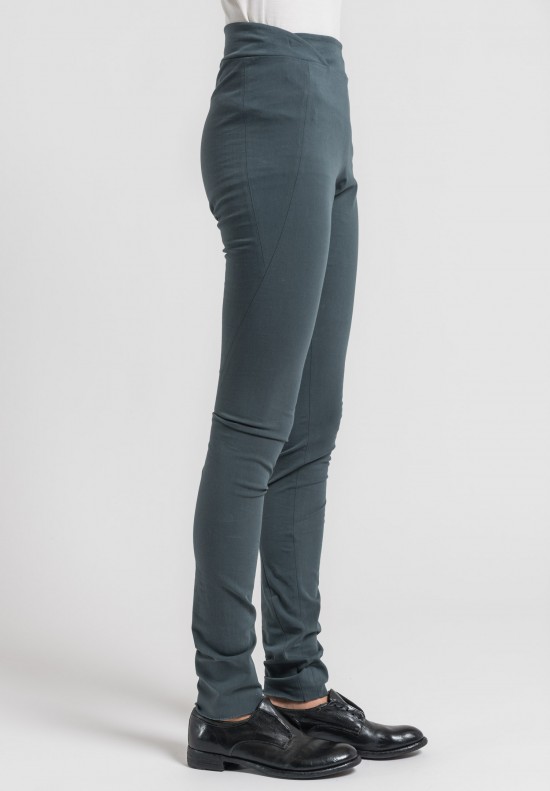 Urban Zen Stretch Canvas Signature Skinny Pants in Smokey Teal	