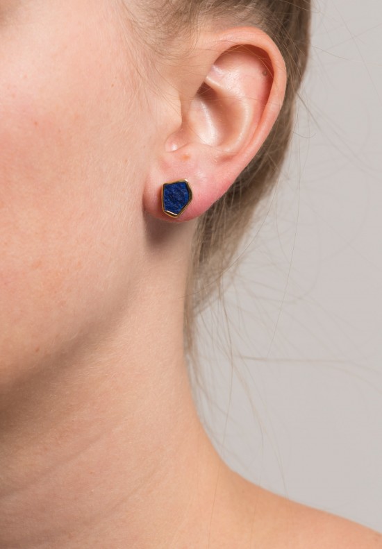 Margoni 18K, Small Lapis Post Earrings	