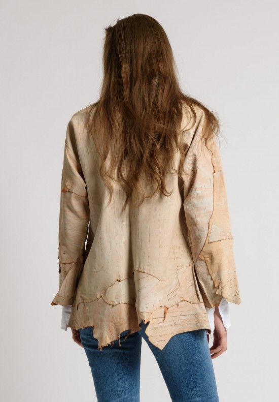 Susan Riedweg Leather Waistcoat Jacket in Birch	
