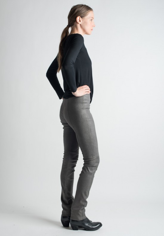 Ventcouvert Stretch Leather Leggings in Gris