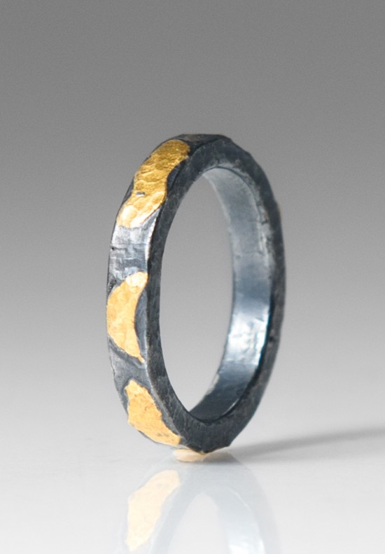 Yossi Harari Libra Oxidized Silver & 24K Ring	