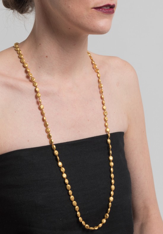 Yossi Harari 24k Gold Nugget Bead Necklace	