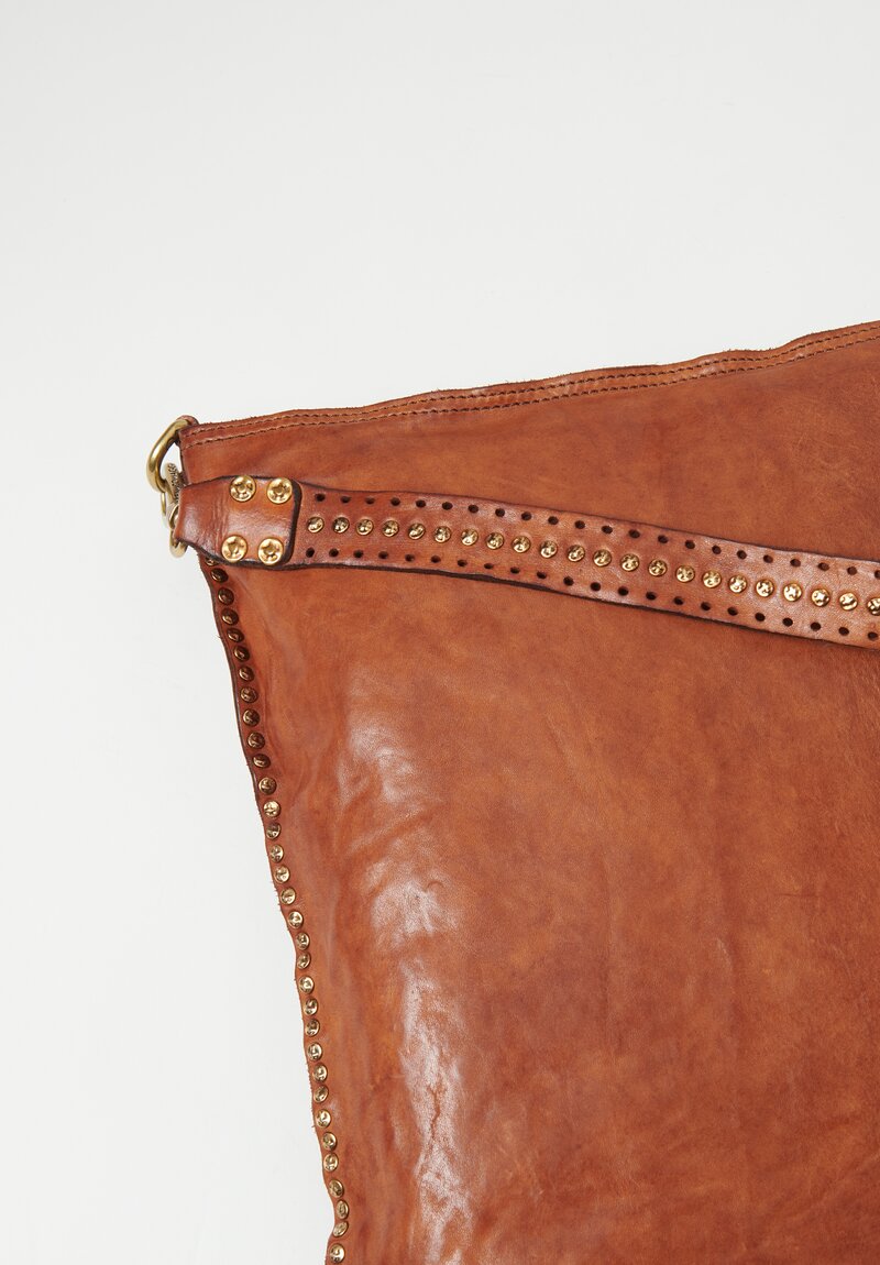 Campomaggi Leather Monospalla Kura Shoulder Bag In Cognac Brown Santa