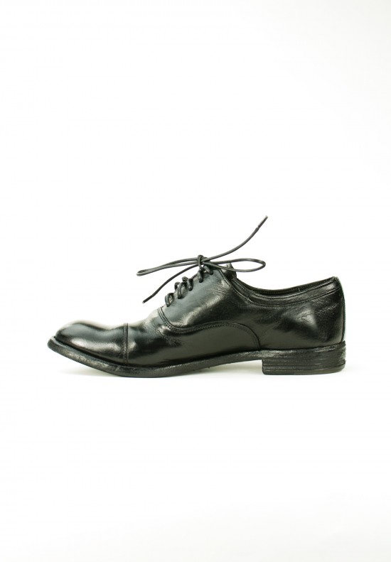 Officine Creative Oxford Leather Shoe with Flat Heel in Nero